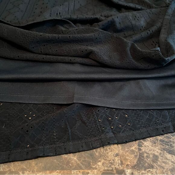 Croft & Barrow Women’s Dress 3X Split Neck Black Tiered Sleeveless Plus Size - Picture 10 of 12